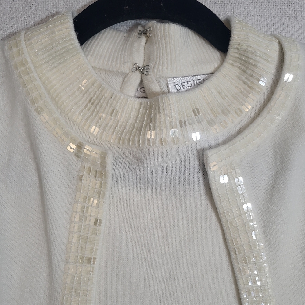 Designers Originals Luxelon Ivory Shine Open Cardigan Sleeveless Tank Set medium - Picture 5 of 12